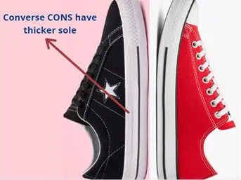 converse cons have a thicker sole as compared to the classic converse