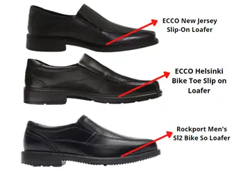 outsole comparison of ecco and rockport loafers