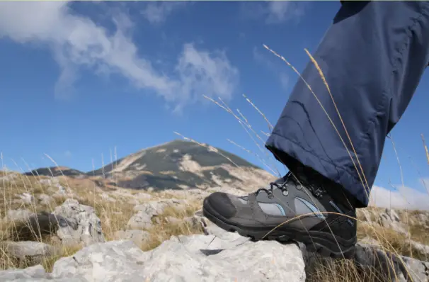 hiking boots are made for ankle support and for muddy trails