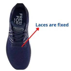 the lace in the front of new balance 1080 shoes is fixed