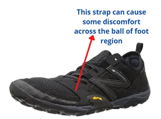 strap on new balance minimus shoes can cause discomfort to the foot