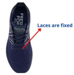 new balance 1080 shoes have fixed lace in one eyelet